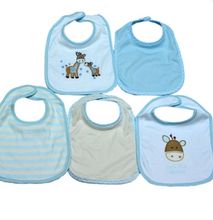 5 Pieces of Washable Cotton Bibs - Giraffe (free size)
